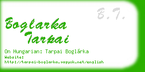 boglarka tarpai business card